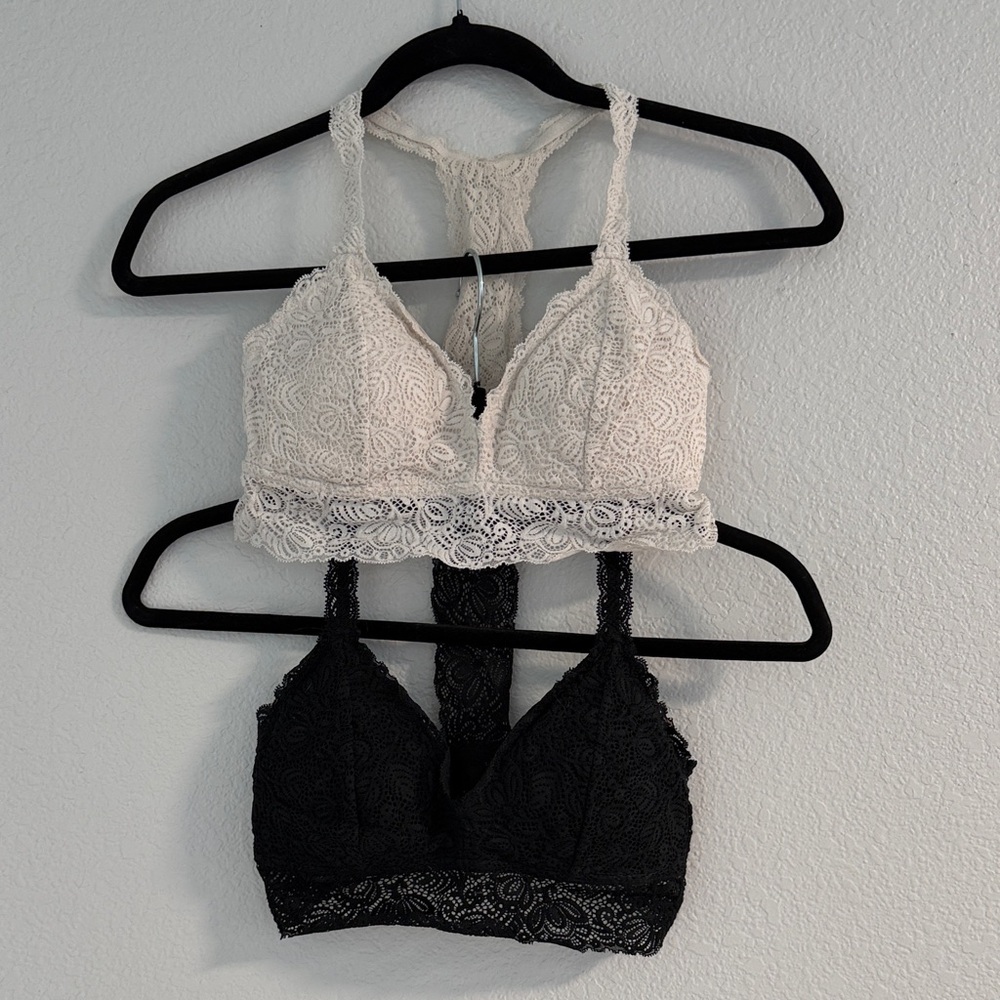 Auden Lace Bralette Duo - Black and Cream